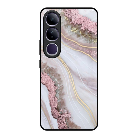 Pink & Gold Gllitter Marble Vivo Y300 5G Glass Back Cover Online