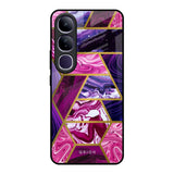 Electroplated Geometric Marble Vivo Y300 5G Glass Back Cover Online