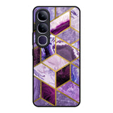 Purple Rhombus Marble Vivo Y300 5G Glass Back Cover Online