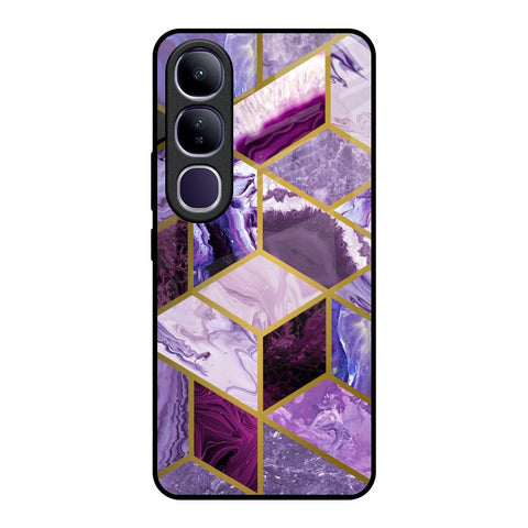 Purple Rhombus Marble Vivo Y300 5G Glass Back Cover Online