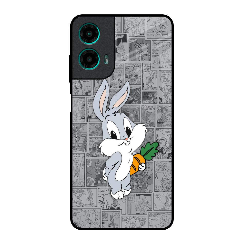 Cute Baby Bunny Motorola G35 5G Glass Back Cover Online