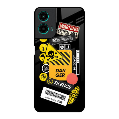 Danger Signs Motorola G35 5G Glass Back Cover Online