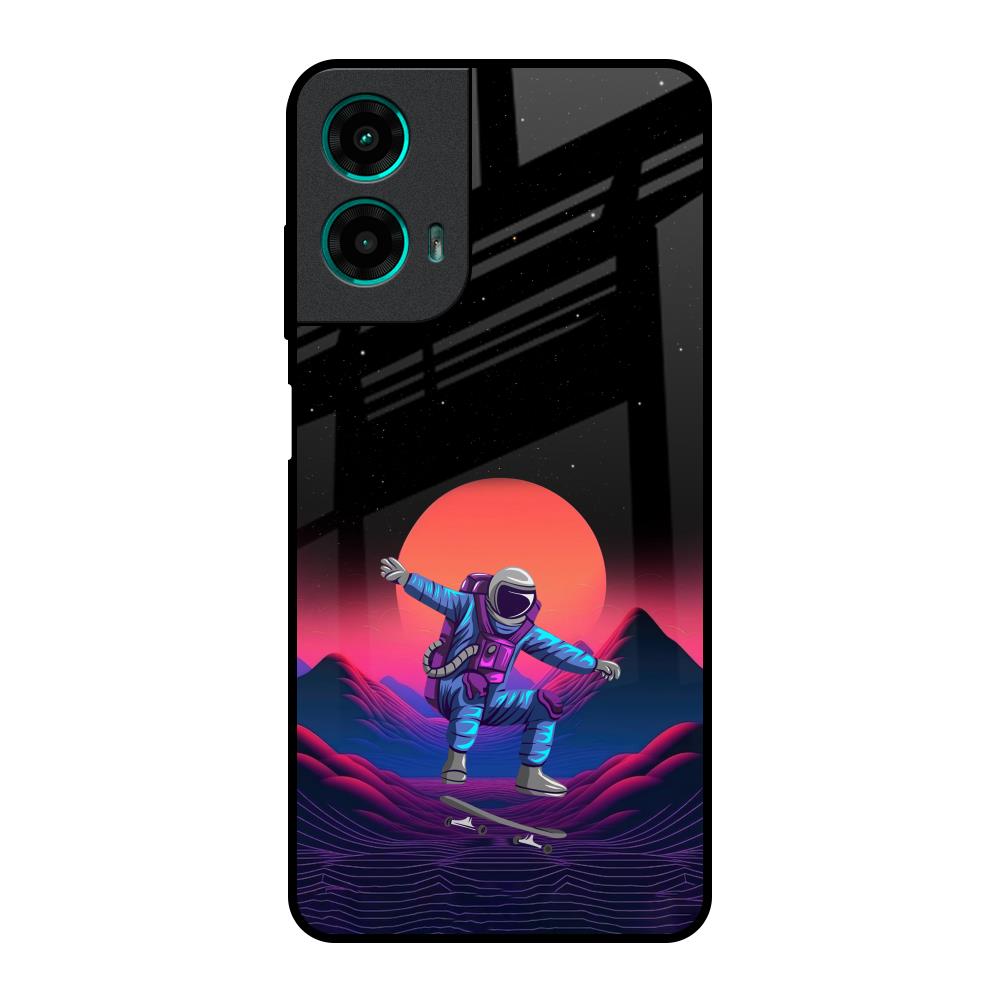 Retro Astronaut Motorola G35 5G Glass Back Cover Online