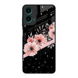 Floral Black Band Motorola G35 5G Glass Back Cover Online