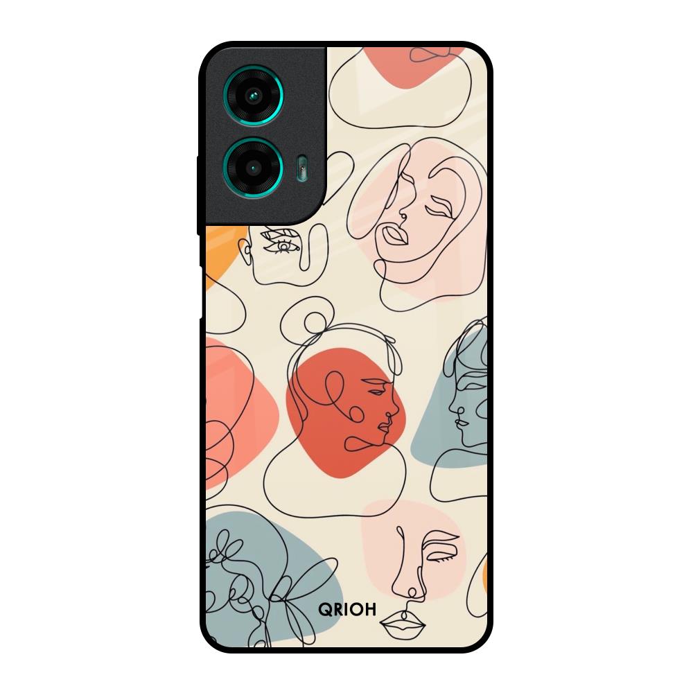 Abstract Faces Motorola G35 5G Glass Back Cover Online