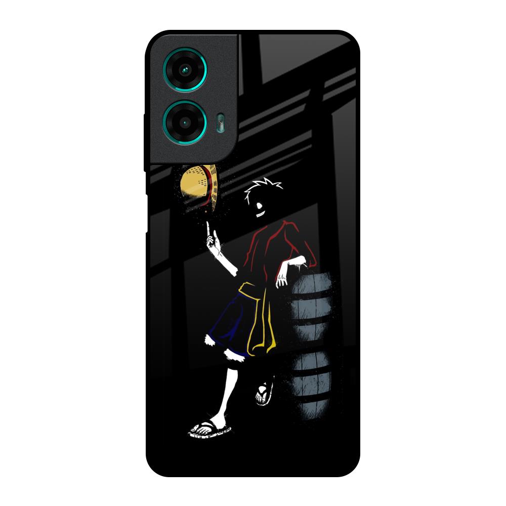 Luffy Line Art Motorola G35 5G Glass Back Cover Online
