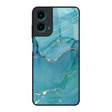 Blue Golden Glitter Motorola G35 5G Glass Back Cover Online