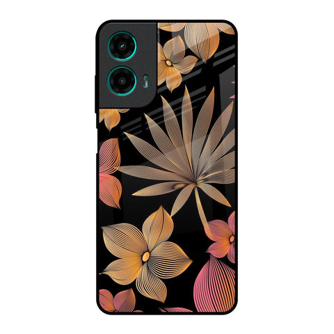 Lines Pattern Flowers Motorola G35 5G Glass Back Cover Online