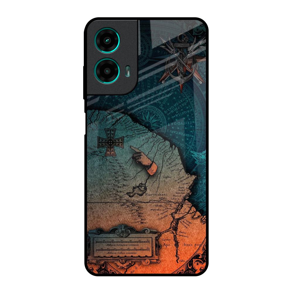 Geographical Map Motorola G35 5G Glass Back Cover Online