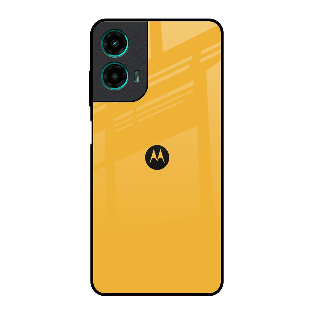 Fluorescent Yellow Motorola G35 5G Glass Back Cover Online