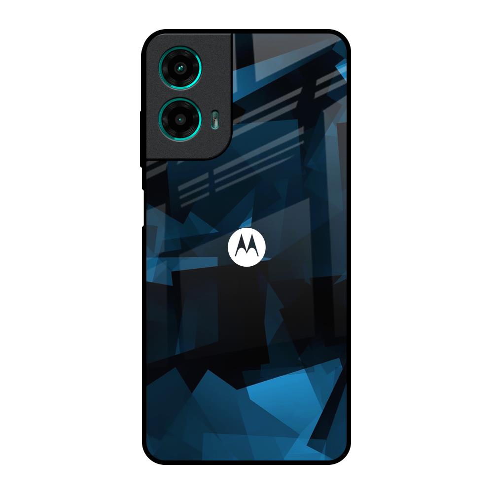 Polygonal Blue Box Motorola G35 5G Glass Back Cover Online