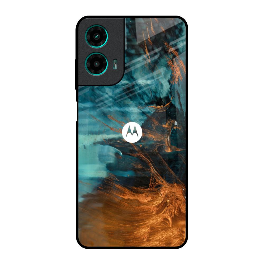Golden Splash Motorola G35 5G Glass Back Cover Online