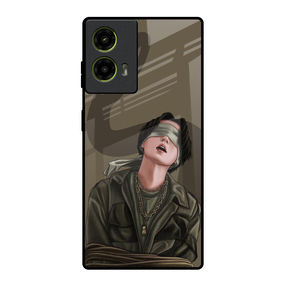 Blind Fold Motorola G85 5G Glass Back Cover Online