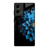 Half Blue Flower Motorola G85 5G Glass Back Cover Online