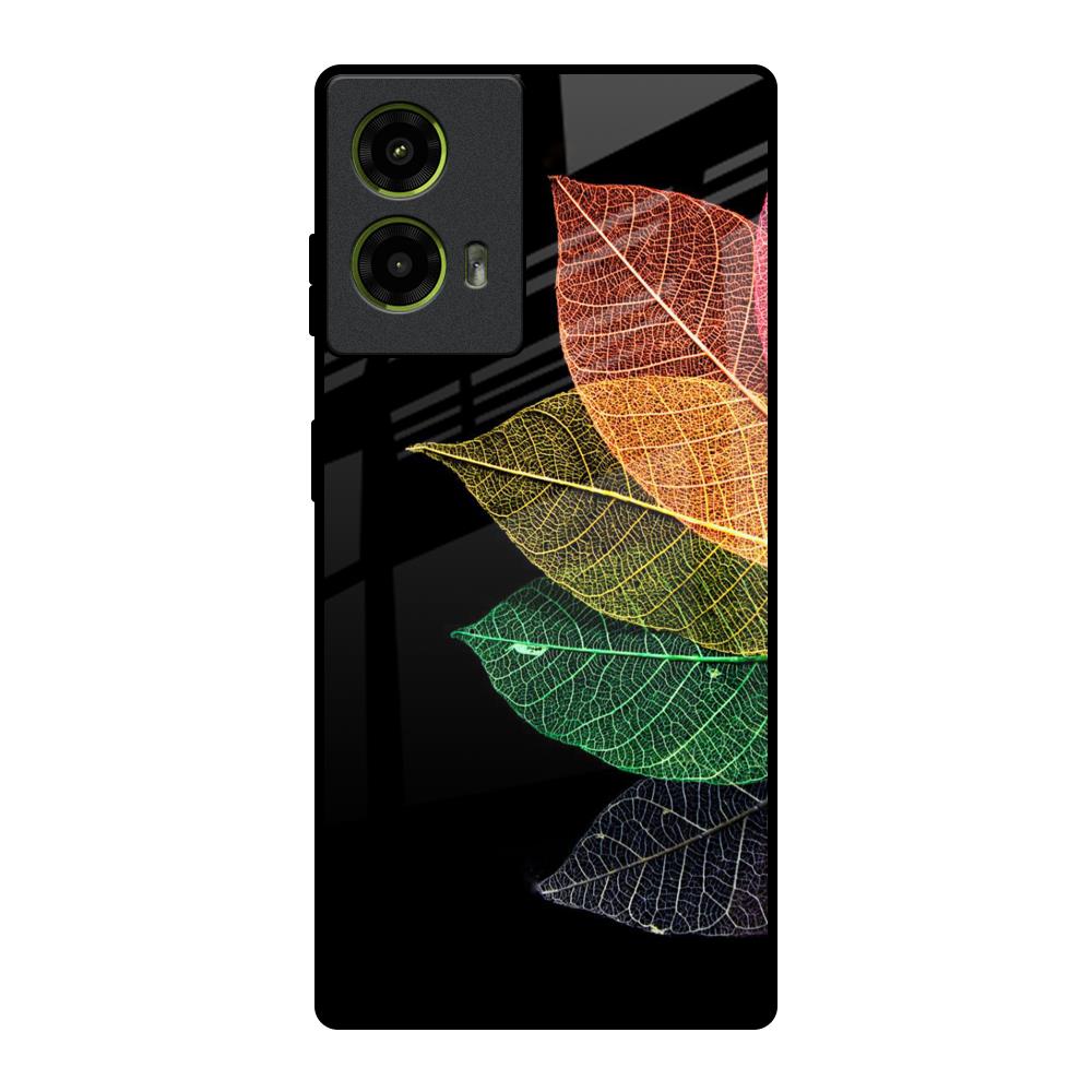 Colorful Leaves Motorola G85 5G Glass Back Cover Online