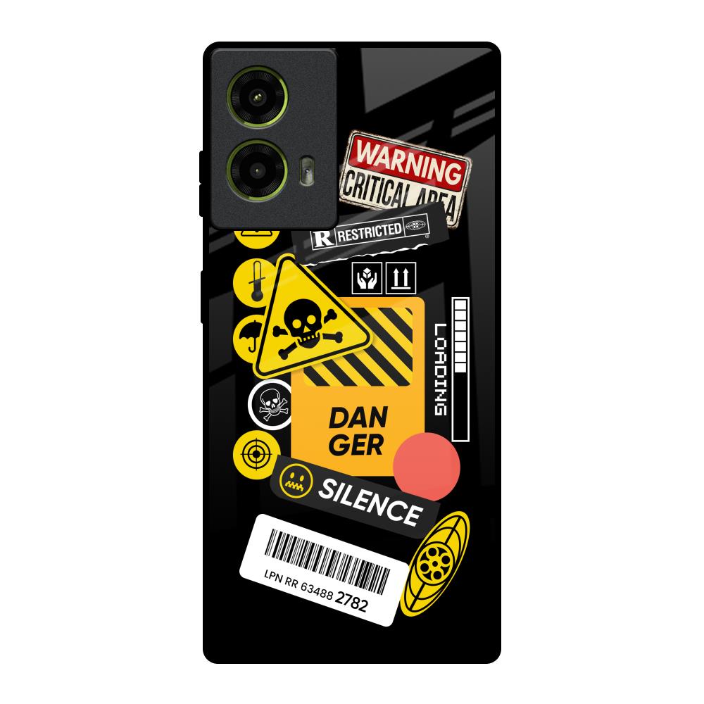 Danger Signs Motorola G85 5G Glass Back Cover Online