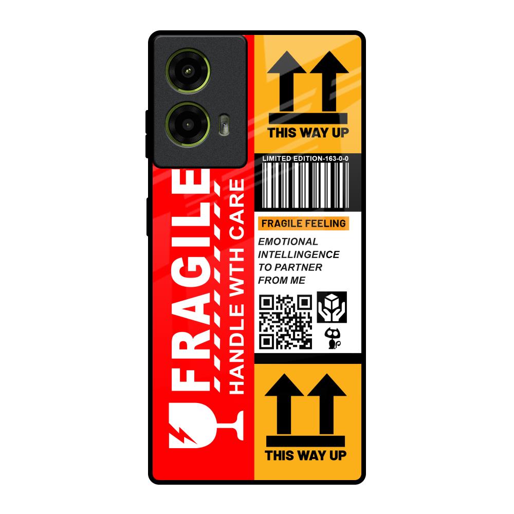 Handle With Care Motorola G85 5G Glass Back Cover Online