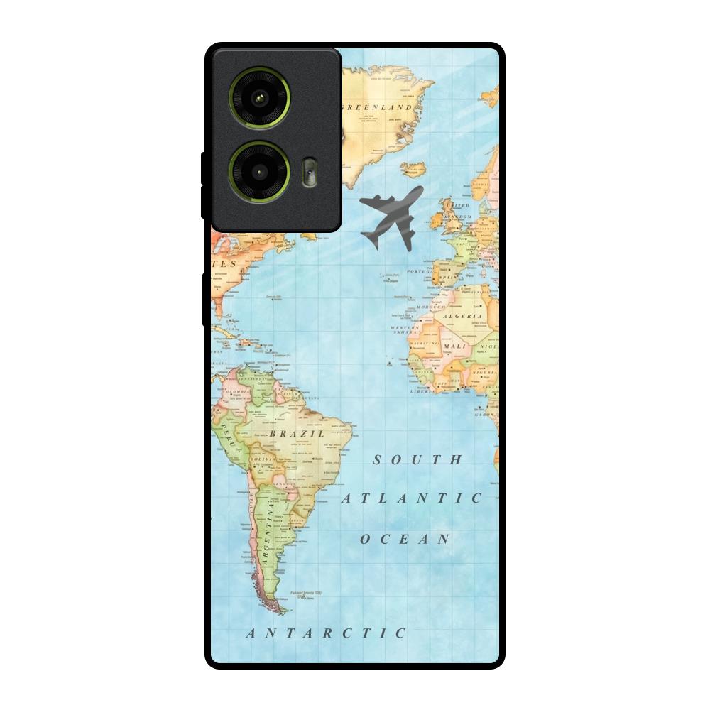 Travel Map Motorola G85 5G Glass Back Cover Online