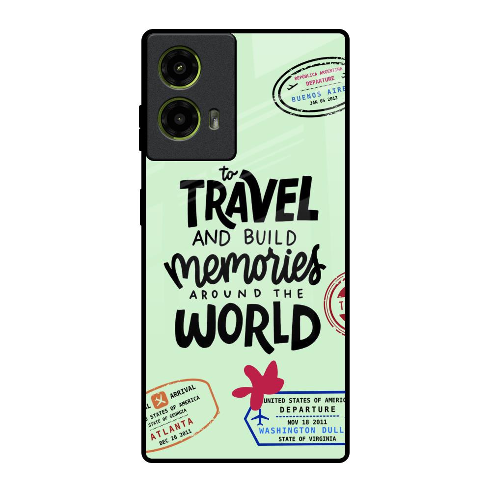 Travel Stamps Motorola G85 5G Glass Back Cover Online