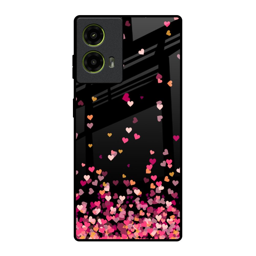 Heart Rain Fall Motorola G85 5G Glass Back Cover Online