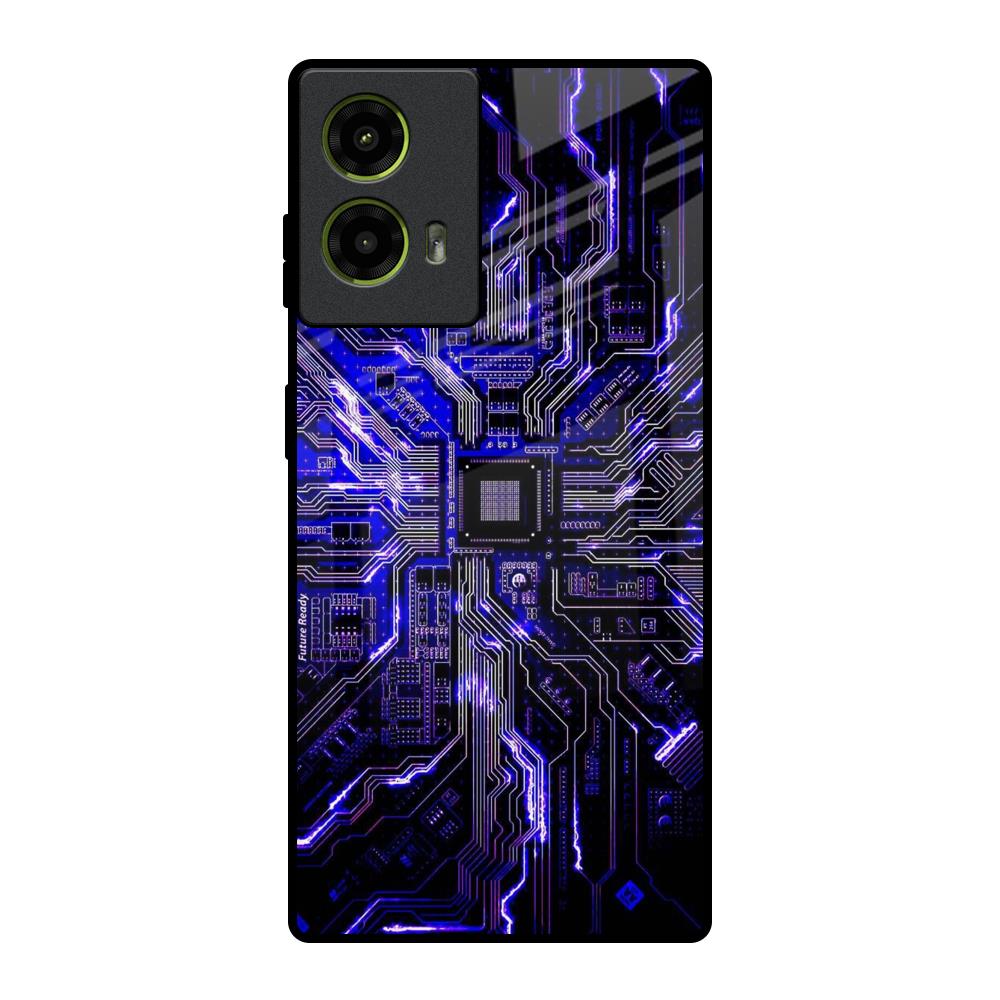 Techno Color Pattern Motorola G85 5G Glass Back Cover Online