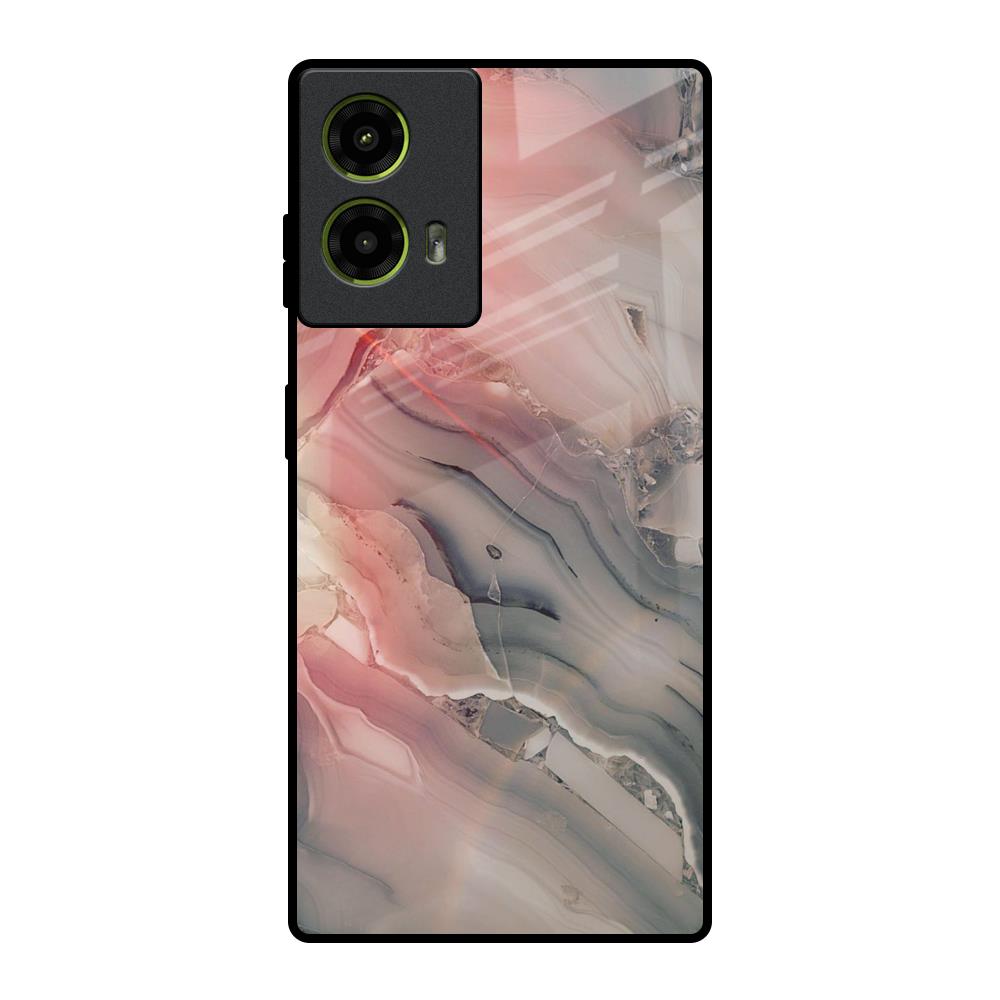 Pink And Grey Marble Motorola G85 5G Glass Back Cover Online
