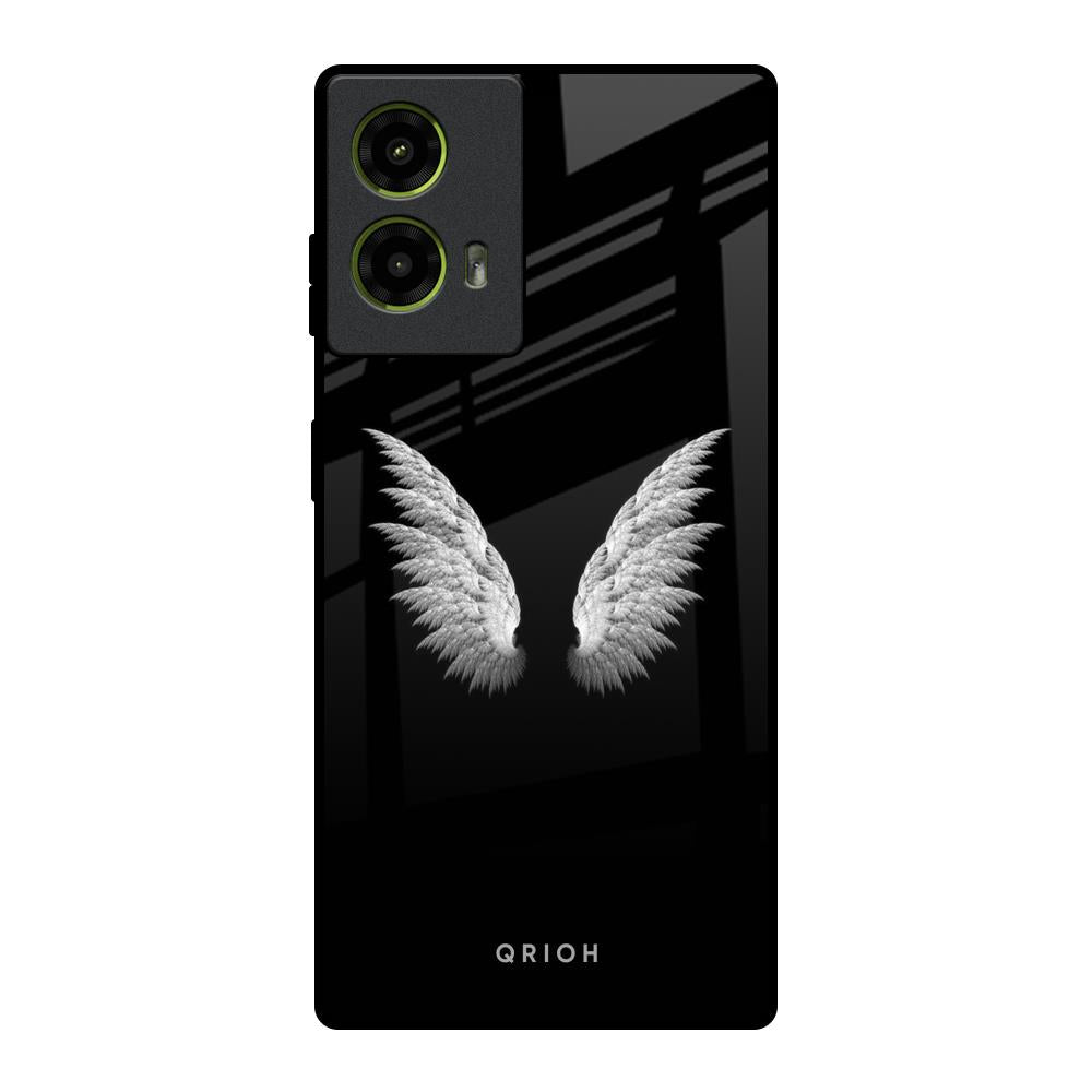 White Angel Wings Motorola G85 5G Glass Back Cover Online