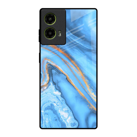 Vibrant Blue Marble Motorola G85 5G Glass Back Cover Online