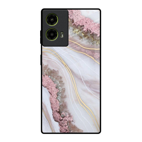 Pink & Gold Gllitter Marble Motorola G85 5G Glass Back Cover Online