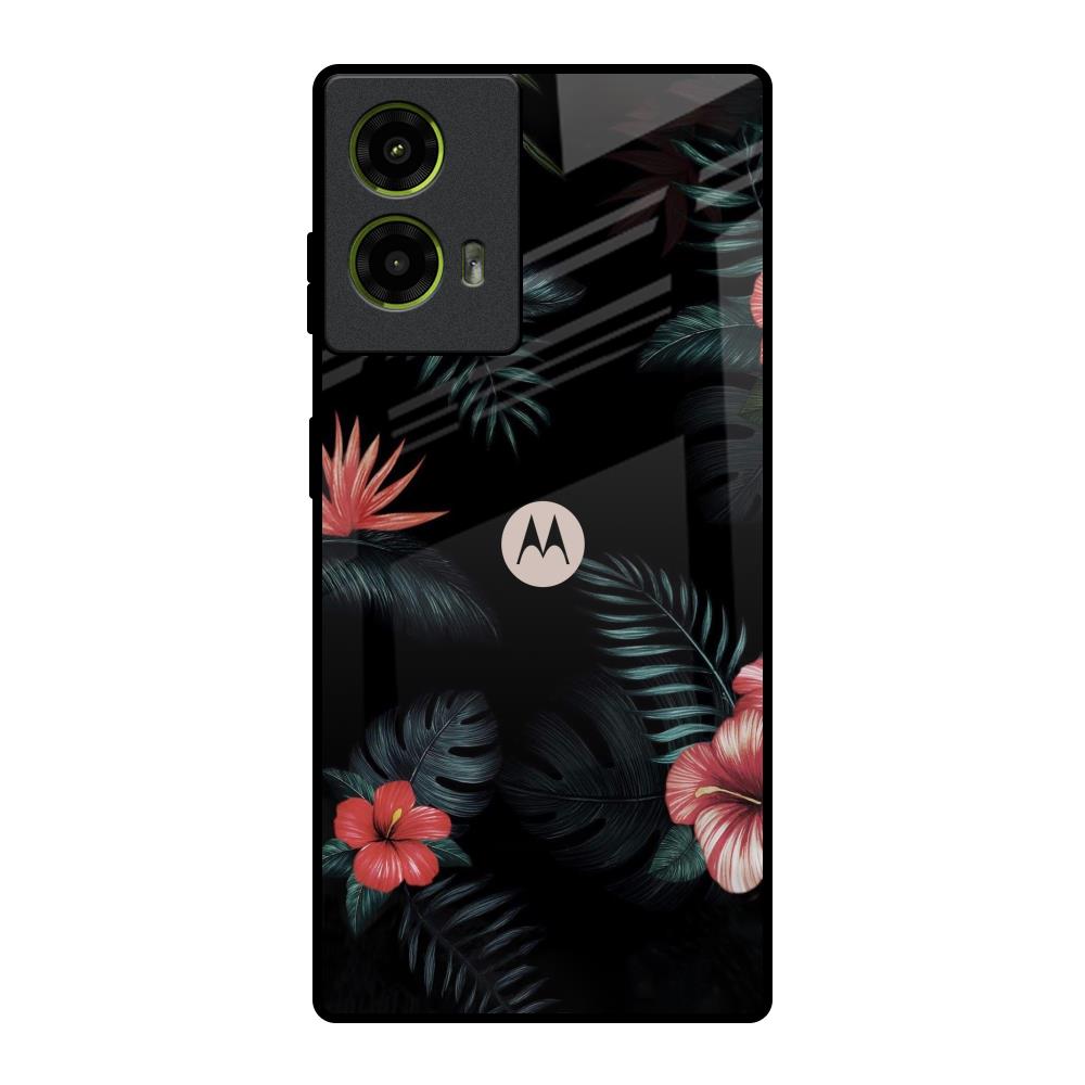 Tropical Art Flower Motorola G85 5G Glass Back Cover Online