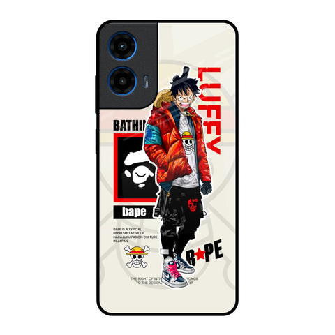 Bape Luffy Motorola G45 5G Glass Back Cover Online