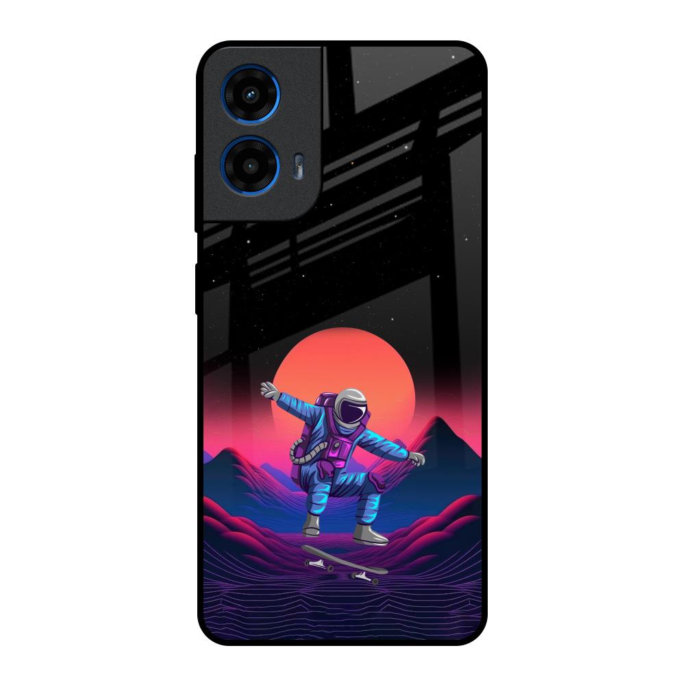 Retro Astronaut Motorola G45 5G Glass Back Cover Online