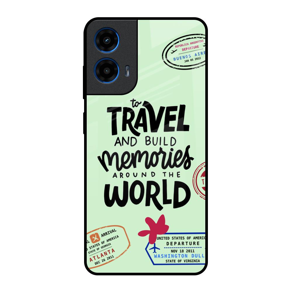 Travel Stamps Motorola G45 5G Glass Back Cover Online