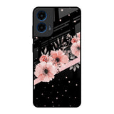 Floral Black Band Motorola G45 5G Glass Back Cover Online