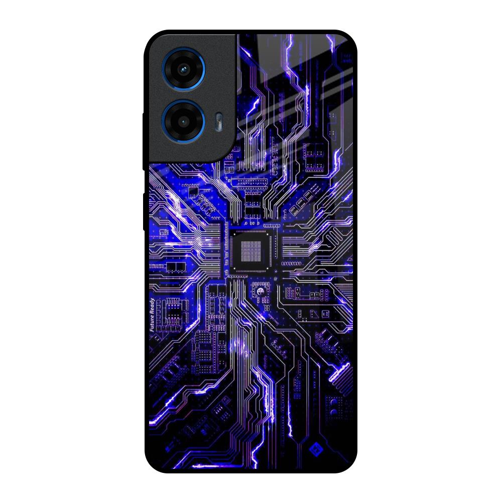 Techno Color Pattern Motorola G45 5G Glass Back Cover Online