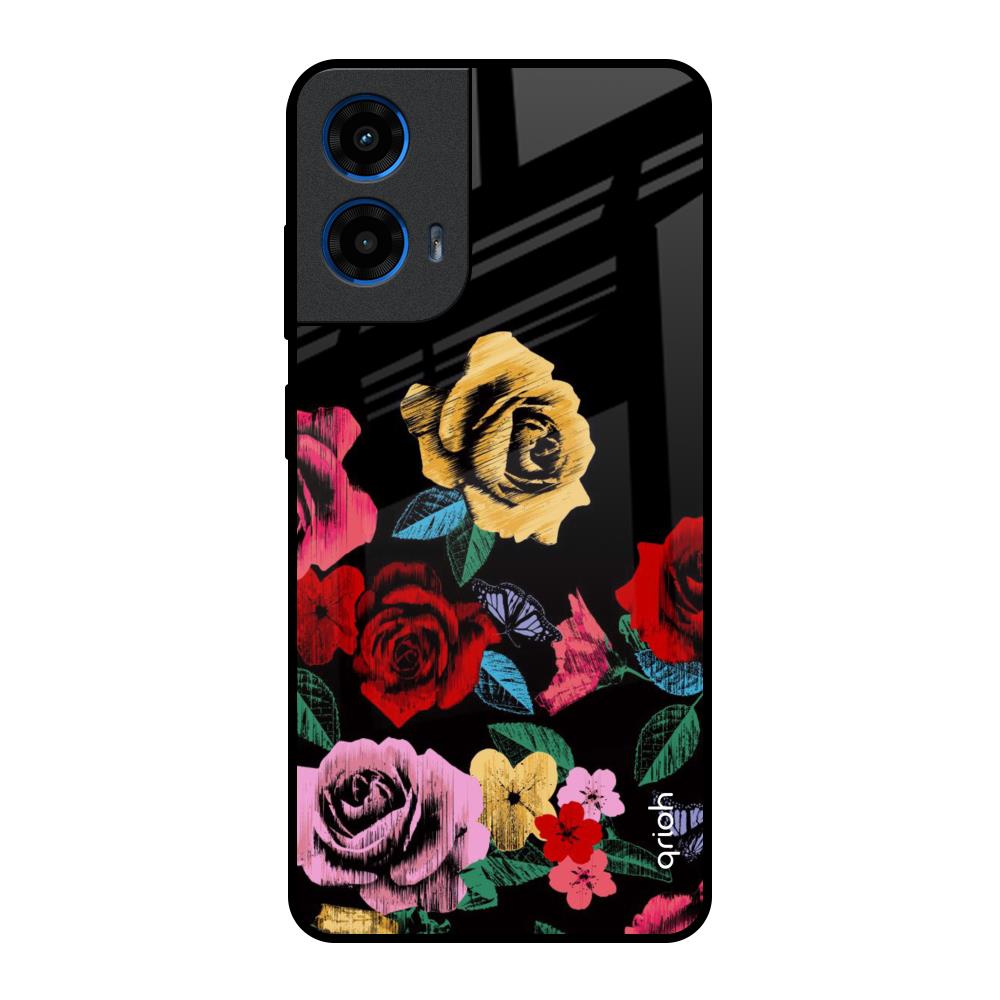 Floral Decorative Motorola G45 5G Glass Back Cover Online