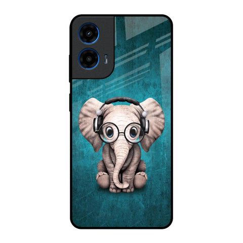 Adorable Baby Elephant Motorola G45 5G Glass Back Cover Online