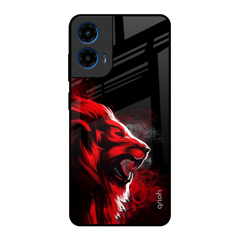 Red Angry Lion Motorola G45 5G Glass Back Cover Online