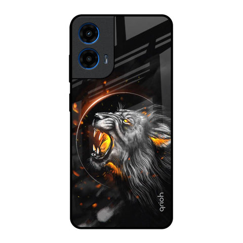 Aggressive Lion Motorola G45 5G Glass Back Cover Online