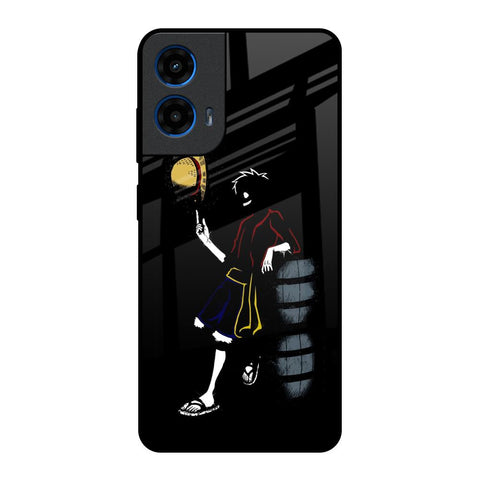 Luffy Line Art Motorola G45 5G Glass Back Cover Online
