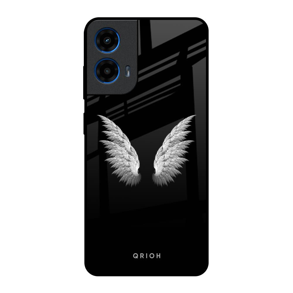 White Angel Wings Motorola G45 5G Glass Back Cover Online