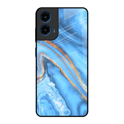 Vibrant Blue Marble Motorola G45 5G Glass Back Cover Online