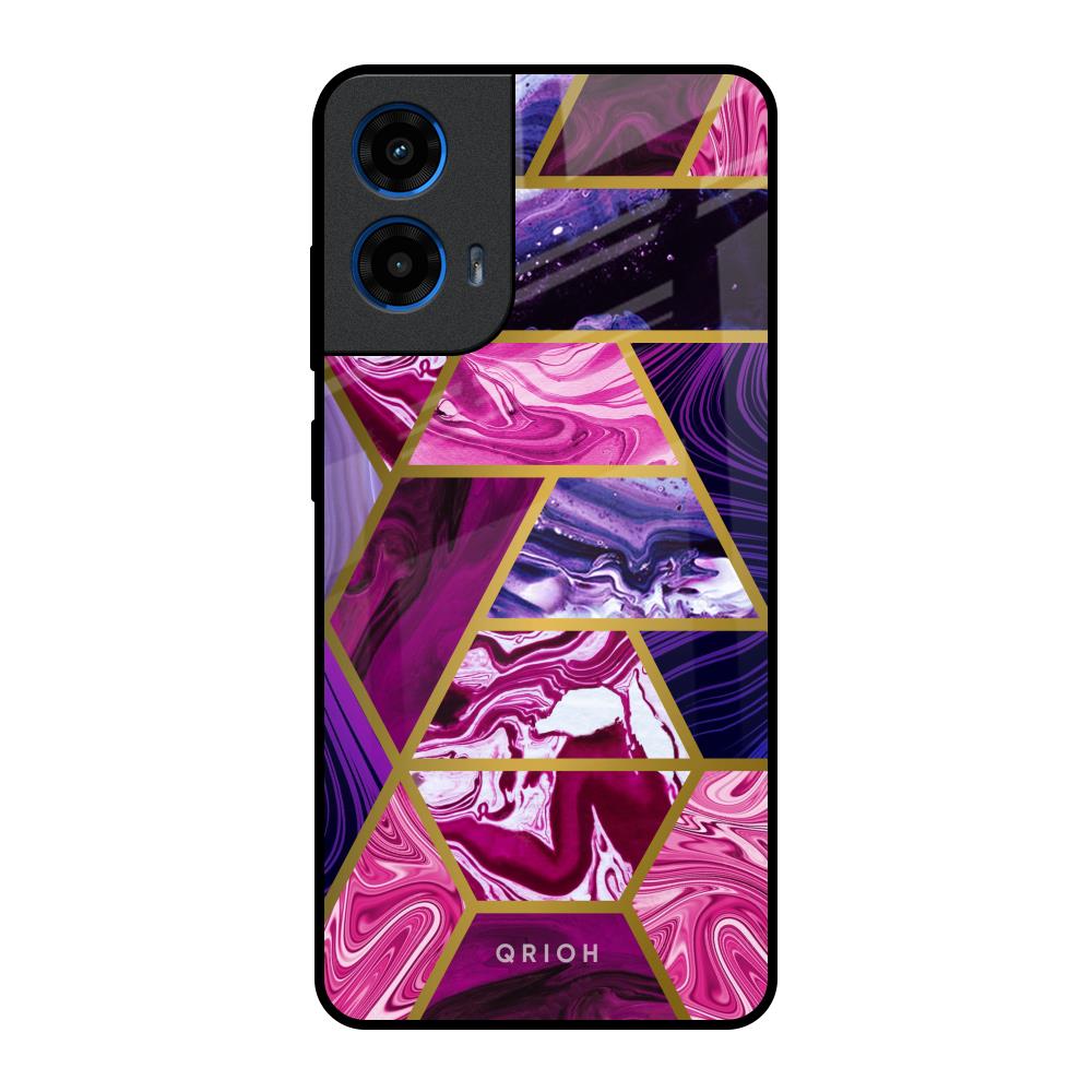 Electroplated Geometric Marble Motorola G45 5G Glass Back Cover Online