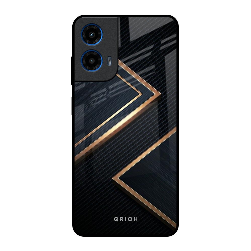 Sleek Golden & Navy Motorola G45 5G Glass Back Cover Online