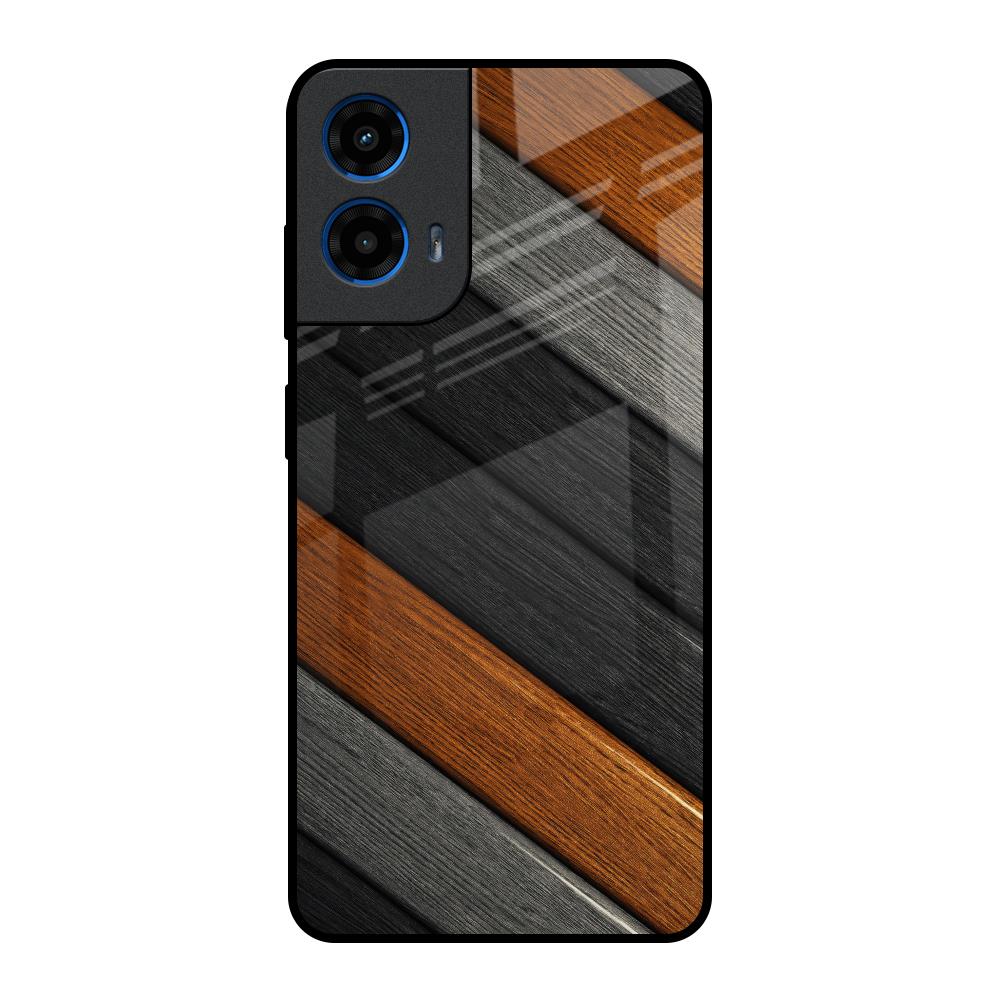Tri Color Wood Motorola G45 5G Glass Back Cover Online