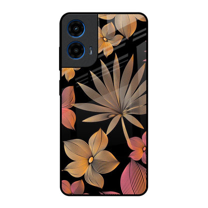 Lines Pattern Flowers Motorola G45 5G Glass Back Cover Online