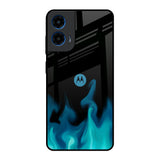 Teal Flames Motorola G45 5G Glass Back Cover Online