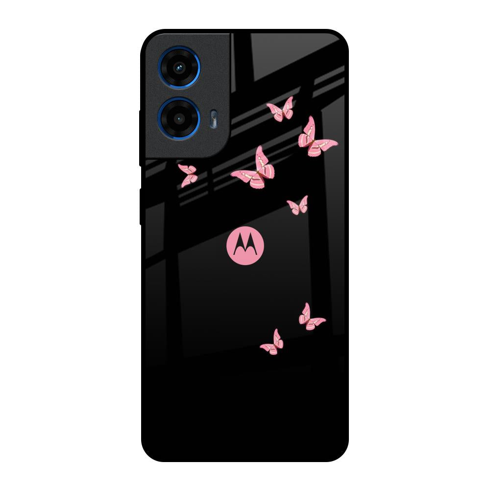 Fly Butterfly Motorola G45 5G Glass Back Cover Online