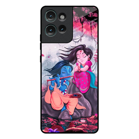 Radha Krishna Art Motorola Edge 50 5G Glass Back Cover Online