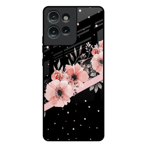 Floral Black Band Motorola Edge 50 5G Glass Back Cover Online